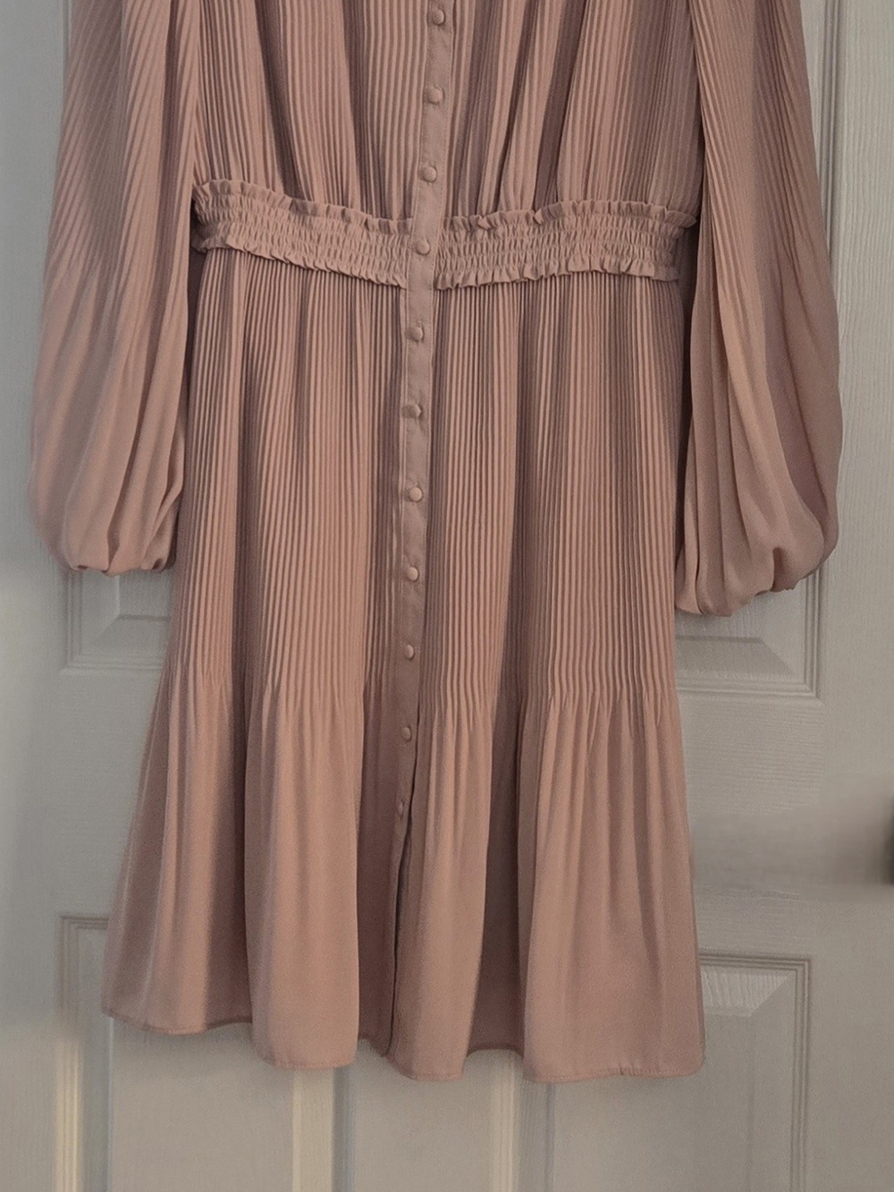 Saks Fifth Avenue women's Pleated Button detail-Front Dress in Blush Pink